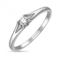 Помолвочное кольцо R01-SL06-015-G2-М13154 из белого золота, гладкое