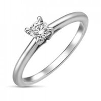 Помолвочное кольцо R01-SOL38-025-G2-М13157 из белого золота, гладкое