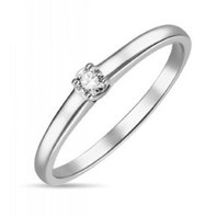 Помолвочное кольцо R01-SOL40-010-G2-М13158 из белого золота, гладкое