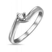 Помолвочное кольцо R01-SOL50-010-G2-М13159 из белого золота, гладкое