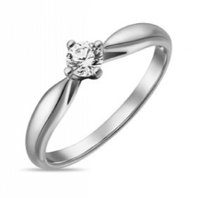 Помолвочное кольцо R01-SOL53-020-G2-М13160 из белого золота, гладкое